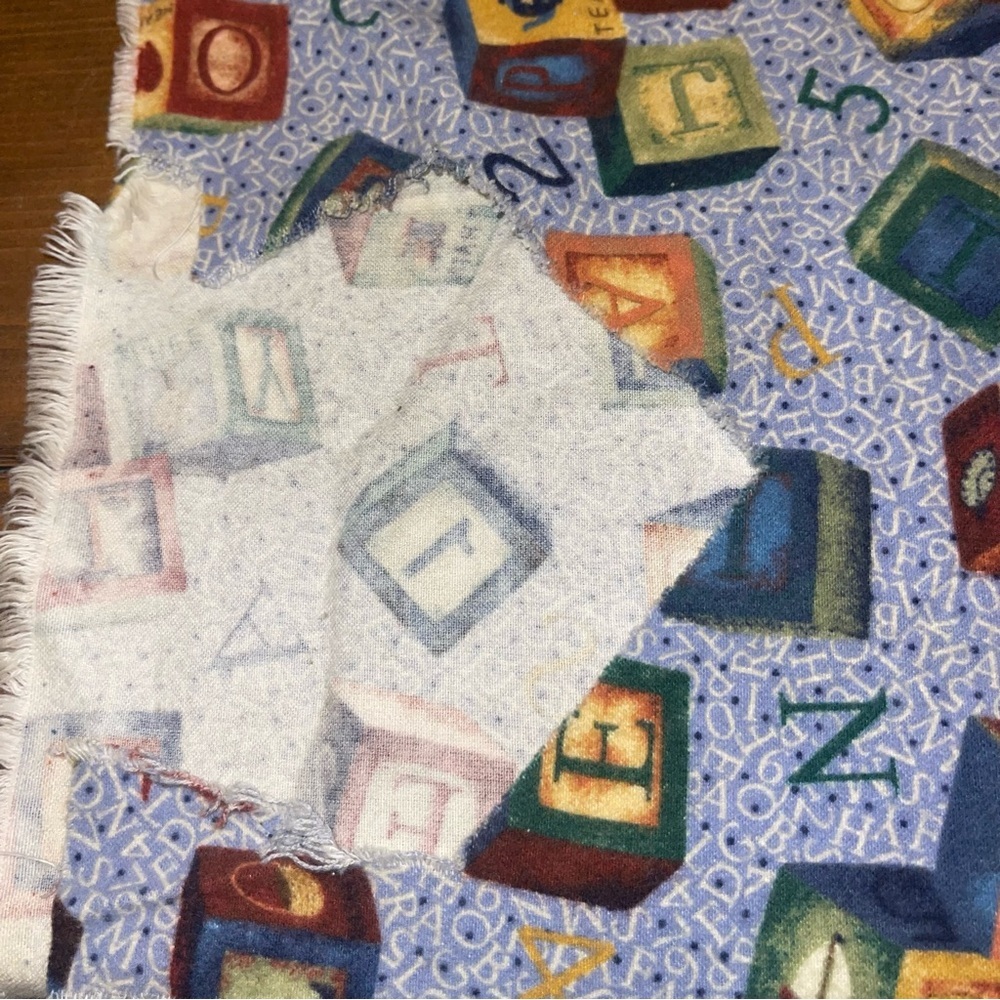 Alphabet Block Patterned flannel Fabric 1.5 yards - Picture 4 of 5